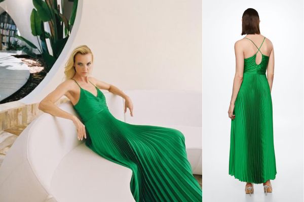 Deslumbrante el vestido verde de Mango con el que triunfarás en tus próximos eventos