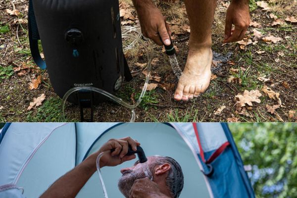 La ducha portátil de Decathlon ideal para las acampadas