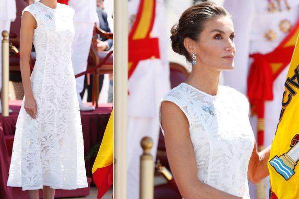 La reina Letizia cautivó con un deslumbrante vestido blanco de Sfera