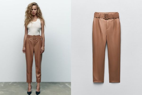 Zara tiene los pantalones efecto piel más elegantes para ir a la oficina a precio low cost
