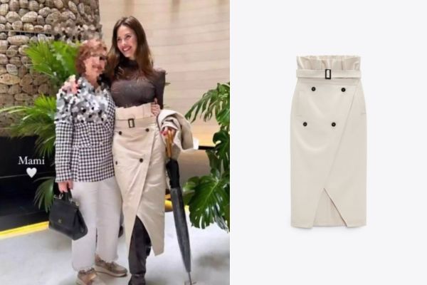Jessica Bueno ficha la falda gabardina de Zara que arrasa en ventas