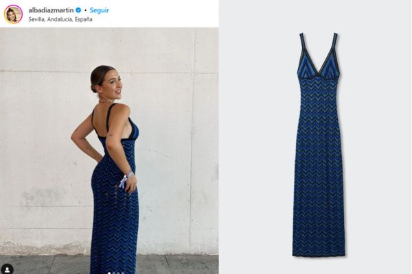 Alba Díaz luce fabulosa con un vestido de estampado geométrico de Mango que arrasa en ventas