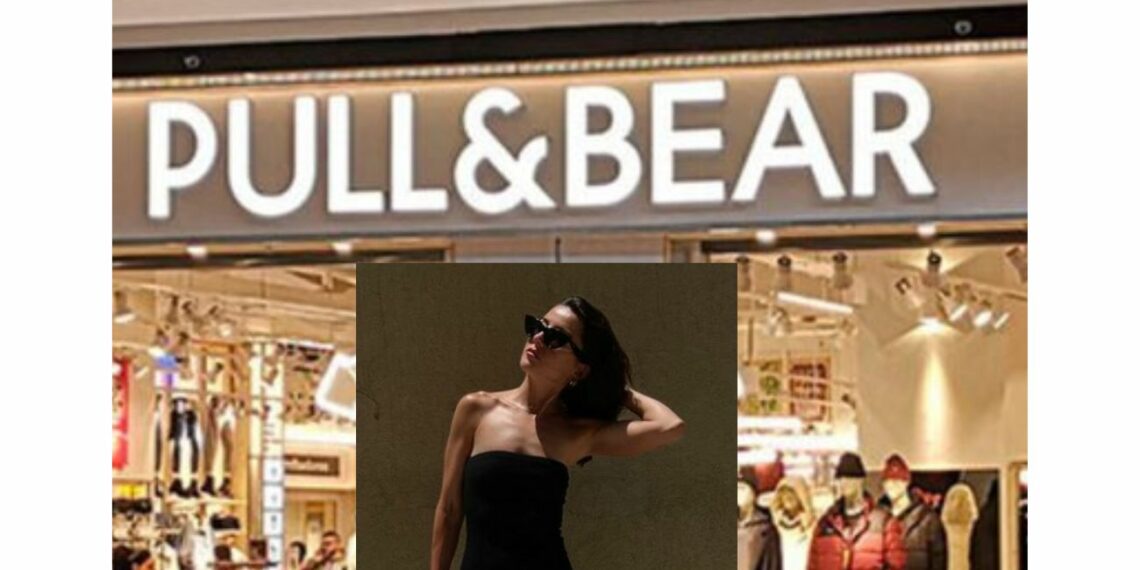 Alexandra Pereira apuesta por un vestido negro palabra de honor de Pull&Bear versátil y muy cómodo