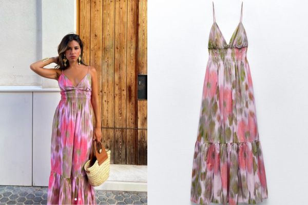 María Segarra ficha este bonito y fresco vestido de estampado multicolor de Zara perfecto para tus vacaciones