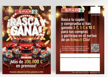 Regresa el Sorteo Rasca y Gana de Spar: ¡300.000€ en Premios y 3 Renault Clio!