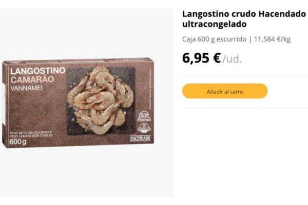 Langostinos congelados en Mercadona por menos de 7 euros