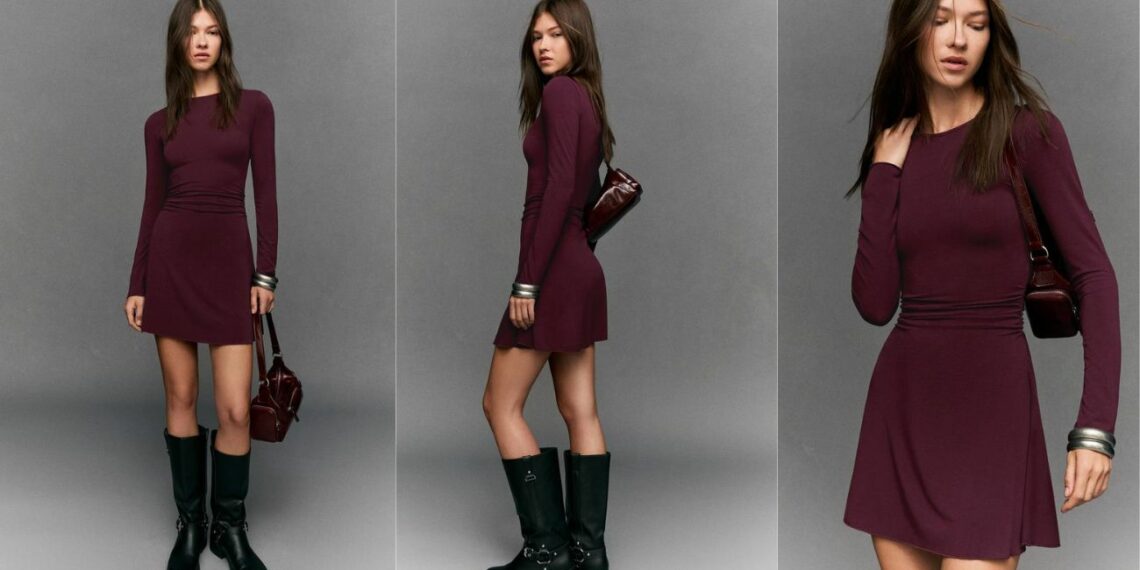 Bershka lanza un nuevo vestido mini con manga larga y frunces por 19,99 €