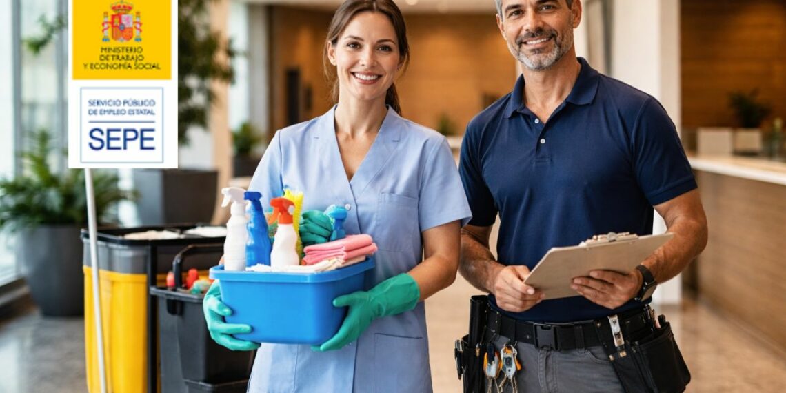 El SEPE lanza 4.000 empleos sin estudios ni experiencia: limpieza y conserjería con contrato fijo